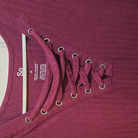 Junior's SO Maroon Long Sleeve Top - Picture 2 of 3